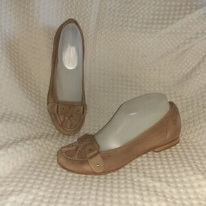 NAVYBOOT-Italy-Taupe Suede Tasseled Loafers-Sz 38-Excellent